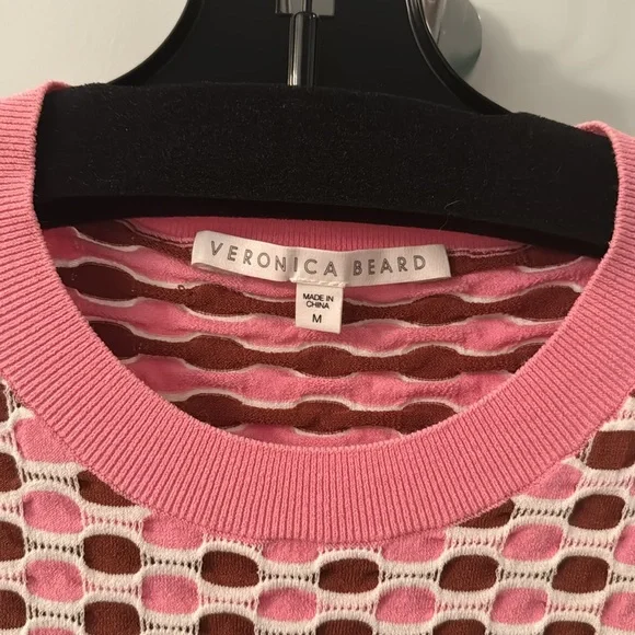 Veronica Beard Pink and Brown Patterned Blouse - Picture 2 of 4